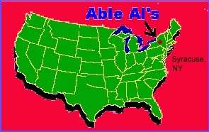 US map - Able Al's, Syracuse NY